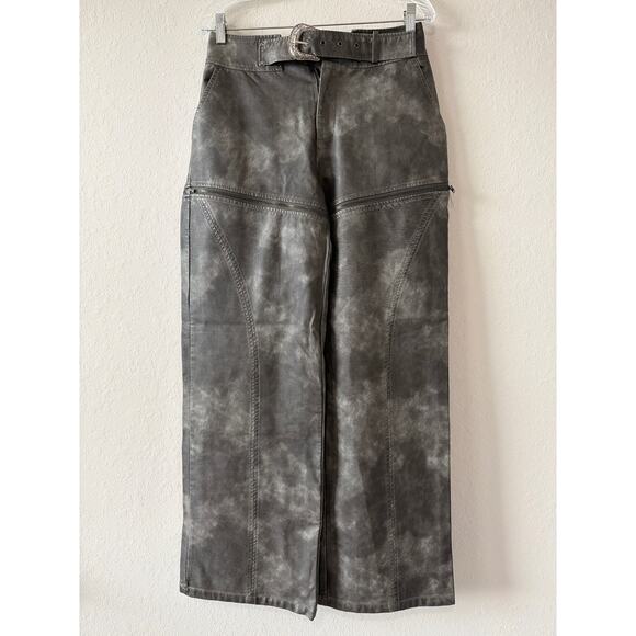 Fashion Nova Gray Western Moves Convertible Faux Leather Pants Women’s Medium - Picture 4 of 12